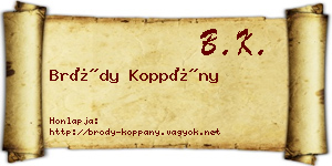 Bródy Koppány névjegykártya